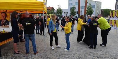 De gele campagnegolf in Ekeren