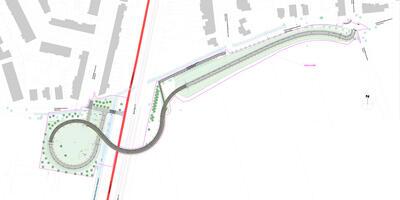 Nieuwe fiets- en wandelbrug in Ekeren - grondplan