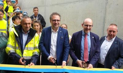 Opening fietstunnel
